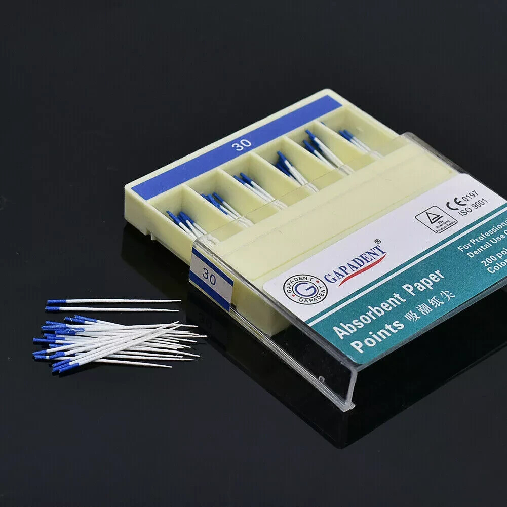 200Pcs/Box Dental Endodontic Root Canal Absorbent Paper Point 0.02 Taper #15-80