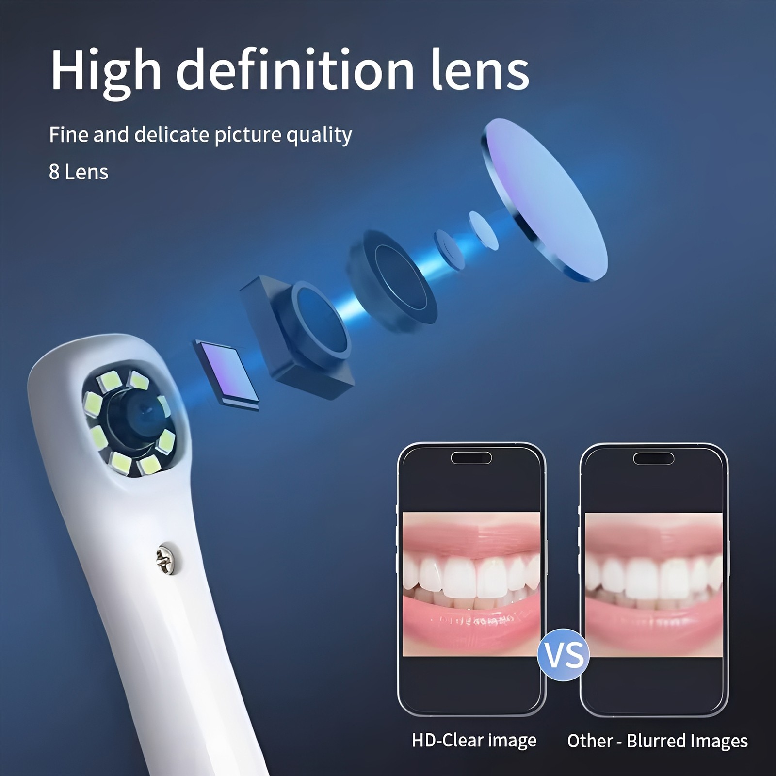 Dental Digital 8 Cold LED Intraoral Camera 1080P HD Wifi Intra Oral Scanner