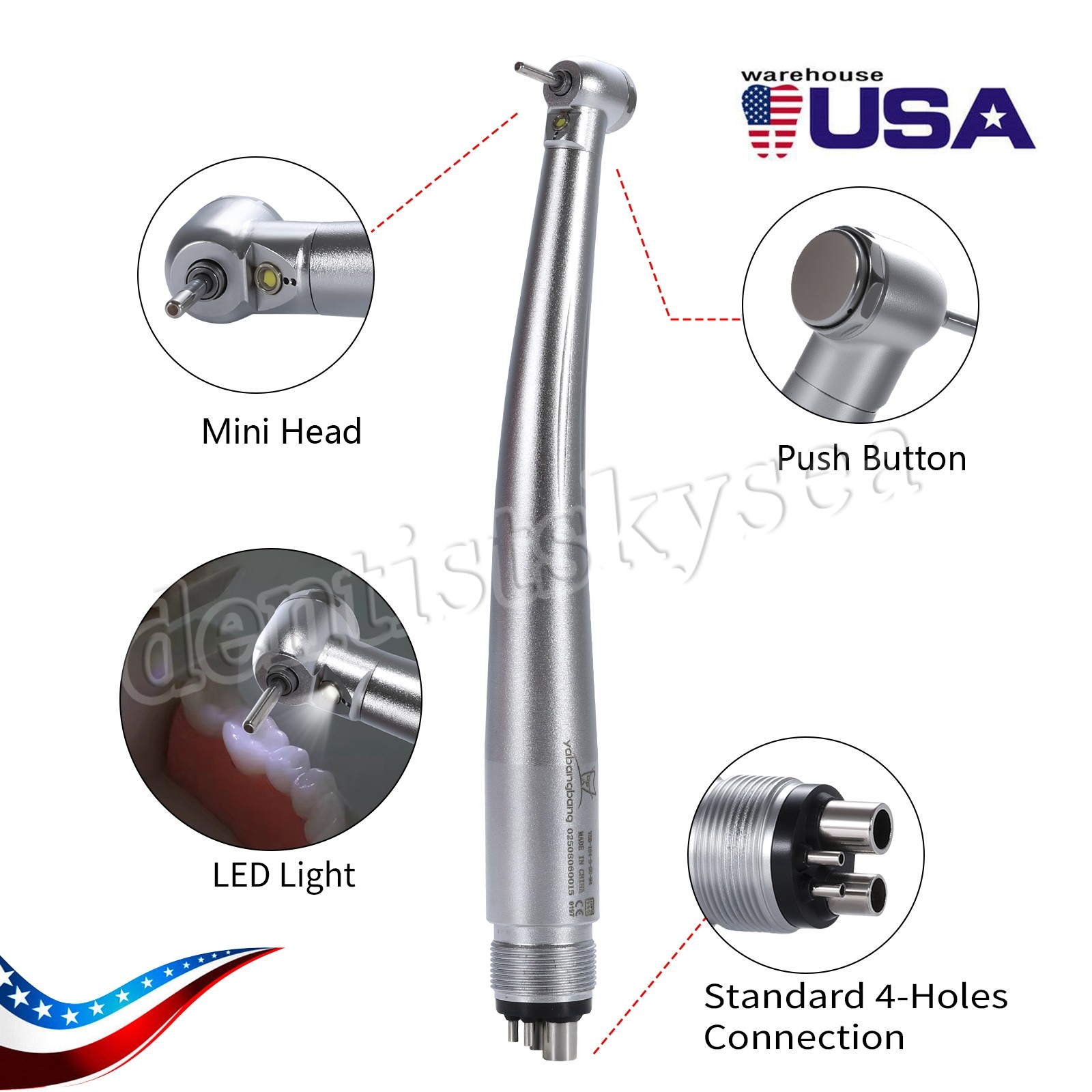 10* Yabangbang Dental High Speed Handpiece Push Turbine 4 Holes Fit NSK Pana Max
