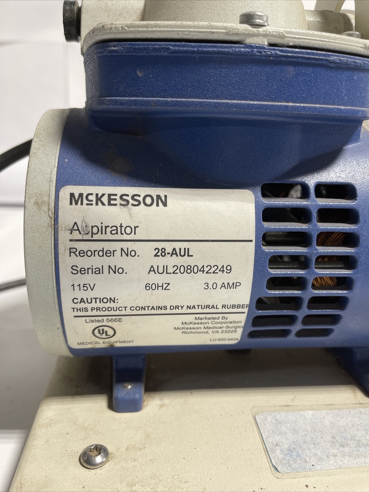 McKesson 28-AUL Comp. Aspirator with Glass Canister