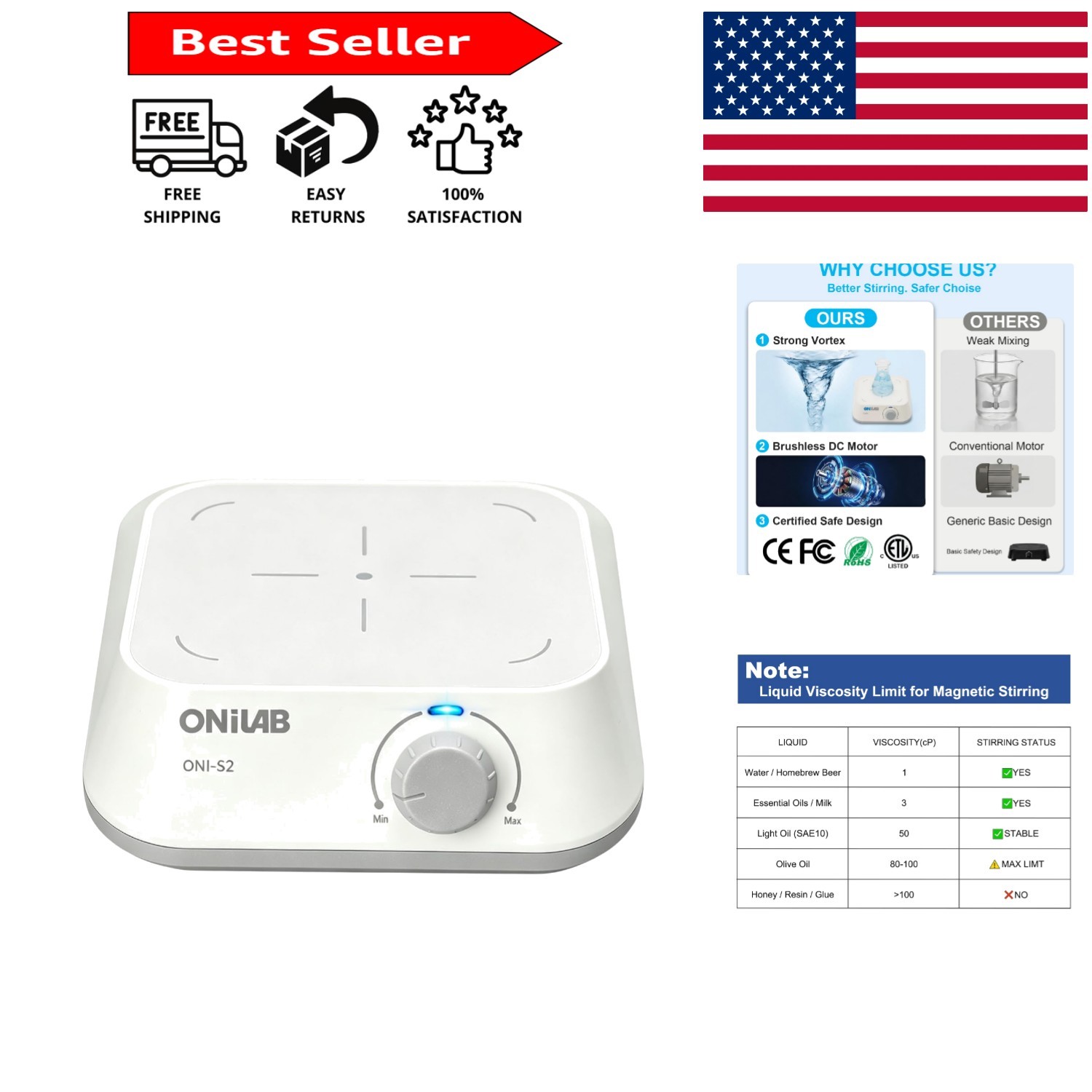 Brushless DC Magnetic Stirrer – 3000ml, Speed 300-2000RPM, Perfect for Labs