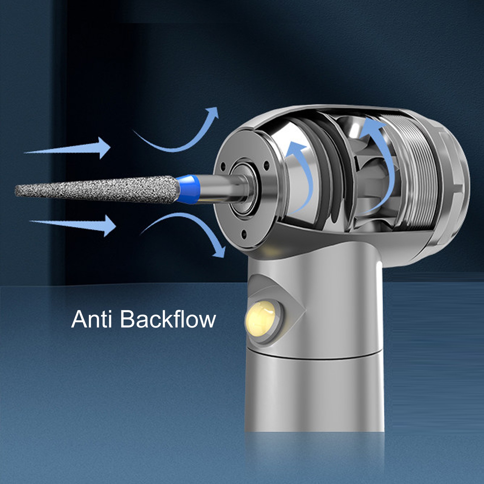 Dental Fiber Optic E-generator LED High Speed Handpiece Push Turbine 4 Holes