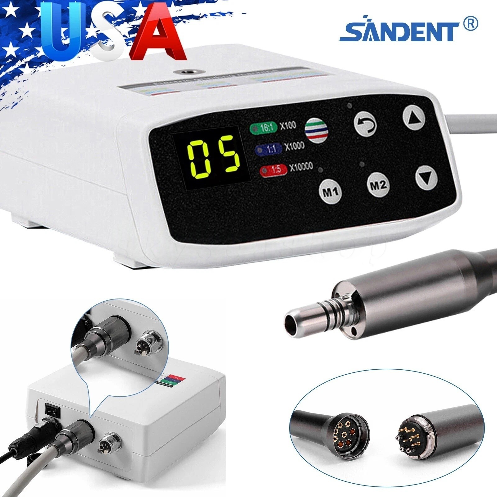 Dental Brushless LED Electric Micro Motor For NSK E-Type 1:1/16:1/1:5 Handpiece