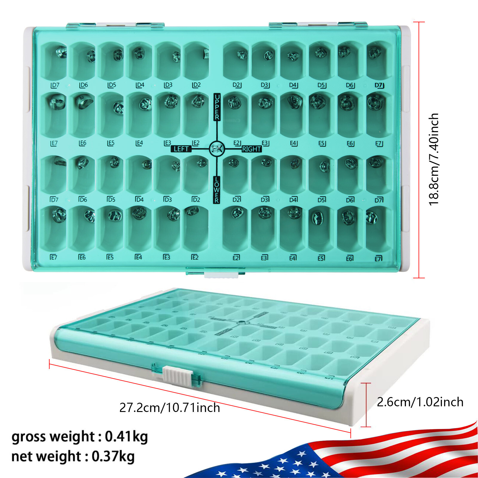 48 Size Dental Kids Primary Molar Crowns Stainless Steel Pediatric Crown USA
