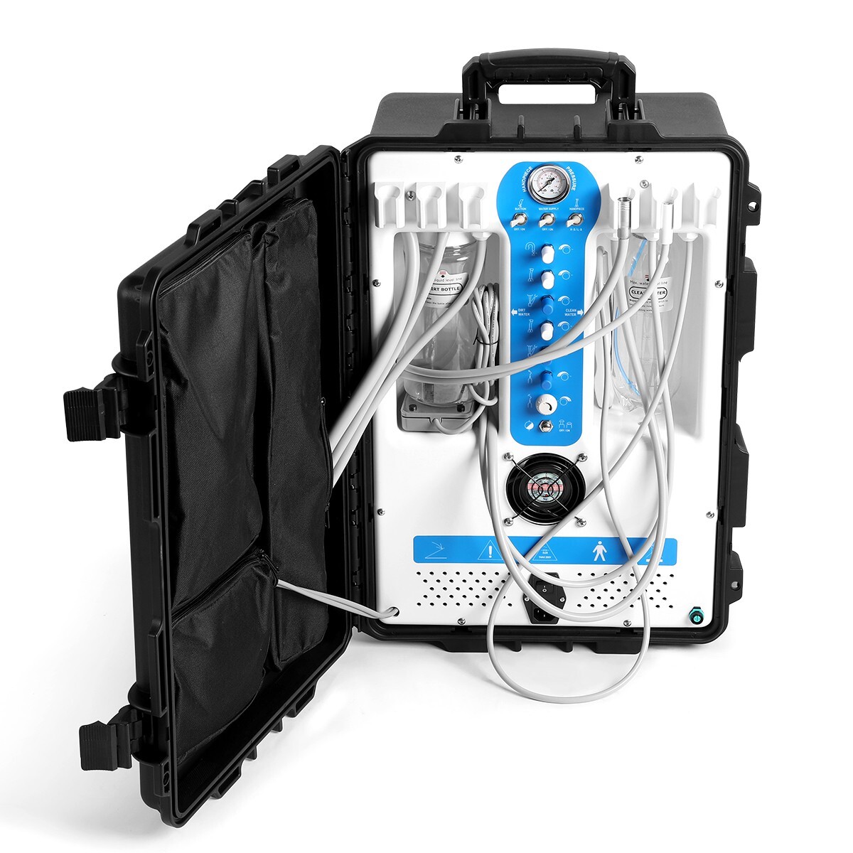 Portable Dental Delivery Unit System Cart Air Compressor Syringe Suction P206S