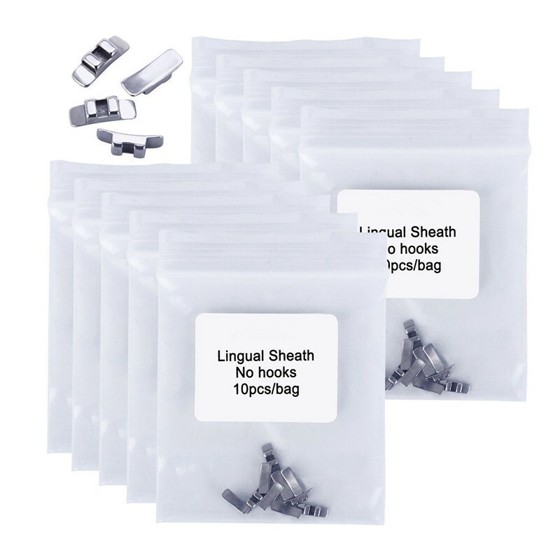 10 Pcs/Pack Dental Ortho Stainless Steel Lingual Sheath Left / Right/ No Hook