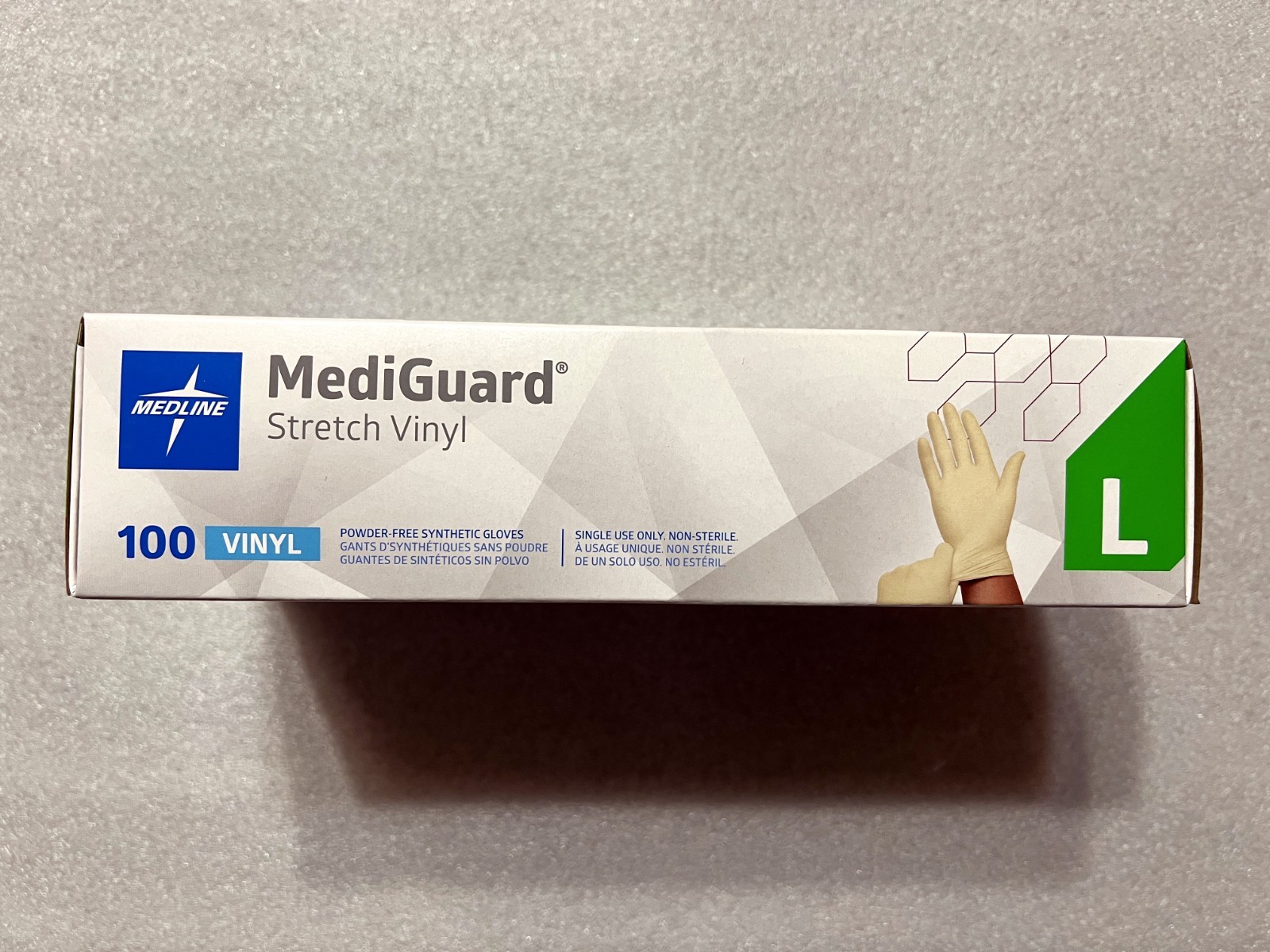 Medline MediGuard Stretch Vinyl Powder-Free Gloves – Large ,Nails Salon & More