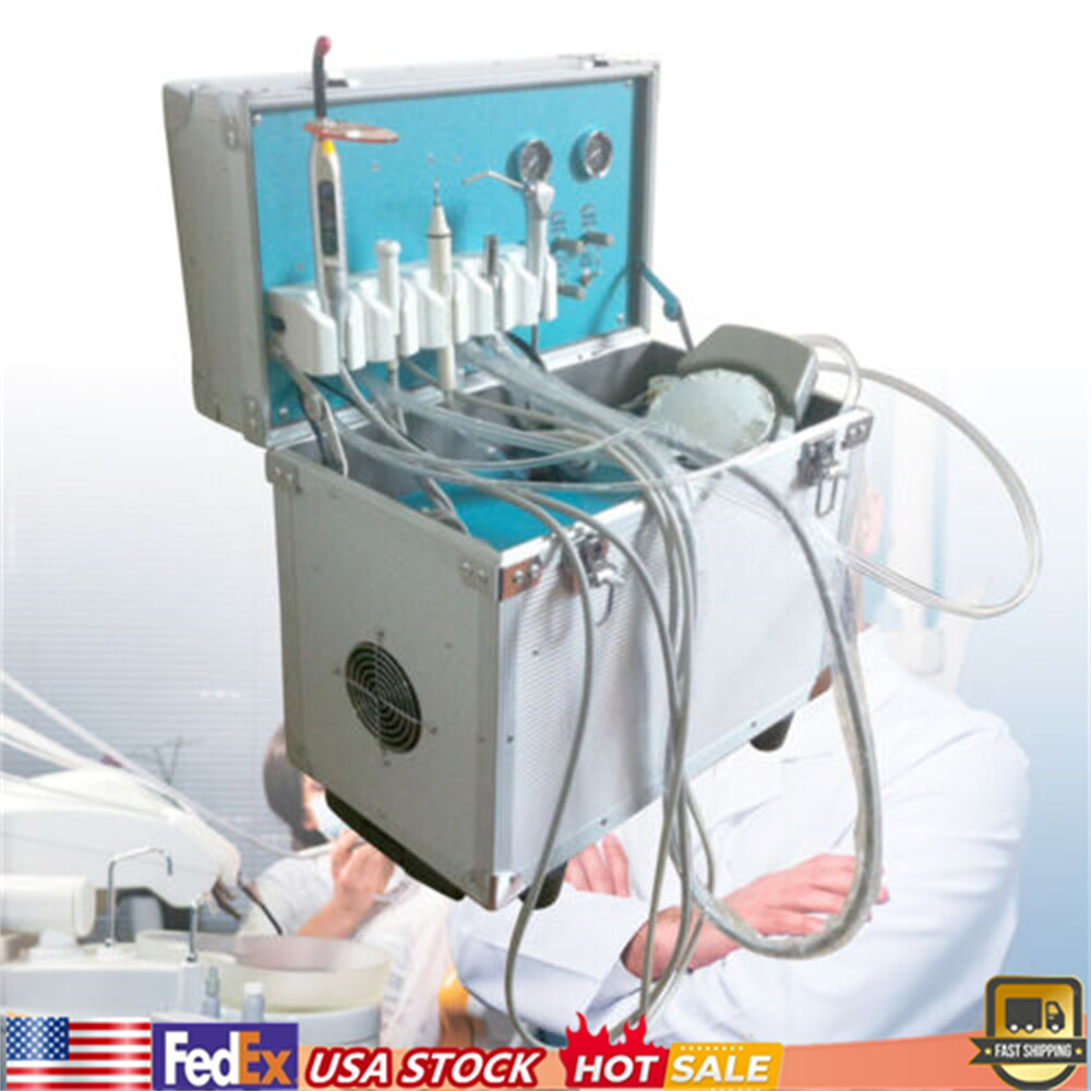 Portable 580w 4 Hole Suction Dental Delivery Unit System Air Compressor Kit USA