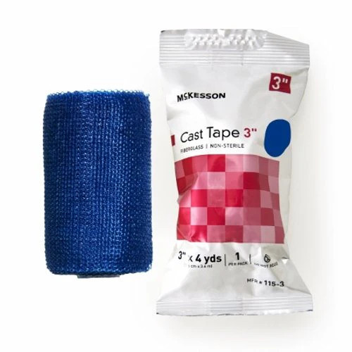 McKesson, Cast Tape 3 Inch X 12 Foot Fiberglass Blue 115-3B, Box Of 10