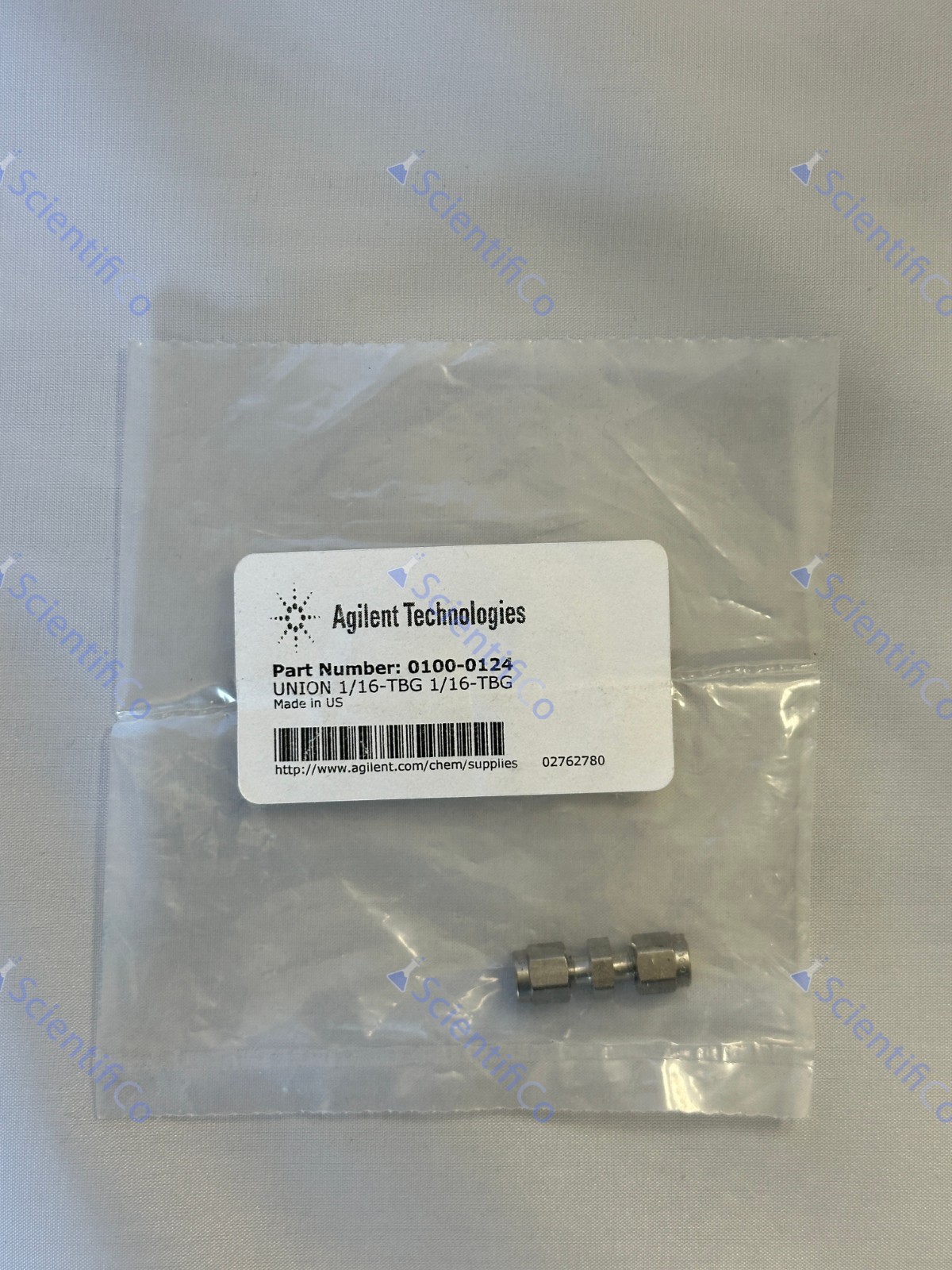 Agilent Technologies 0100-0124 HPLC Union 1/16-TBG Stainless Steel