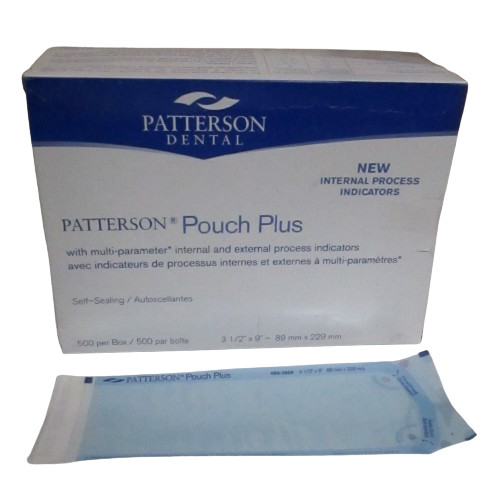 Patterson Dental Sterilization Pouch Plus 3 1/2″x9″ Self-Sealing & Indicators