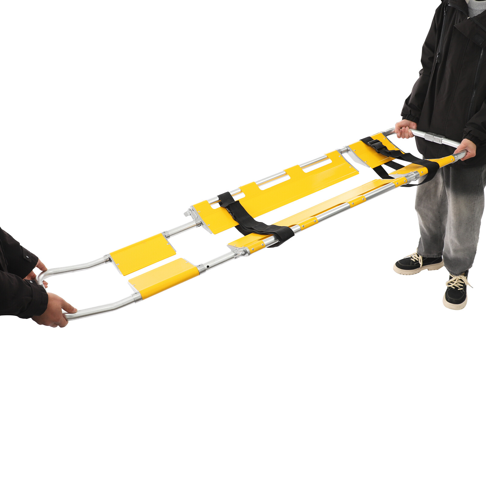 Foldable 47.24*17.32*3.15in Yellow Aluminum& Nylon Transport Medical Stretcher