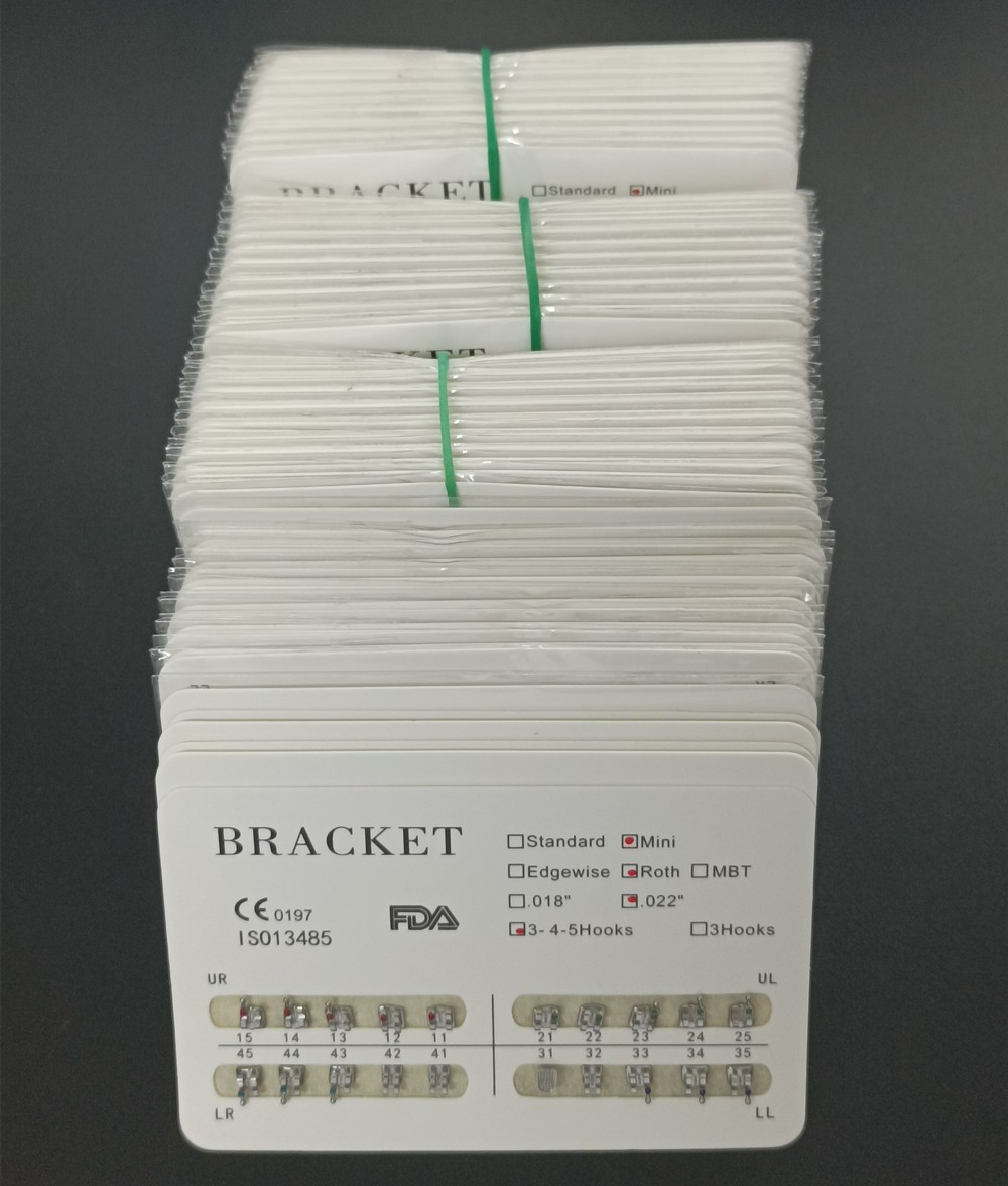 20Pcs/Kit Orthodontic Dental Metal Brackets MIM Braces Mini Roth 022 Hooks 345