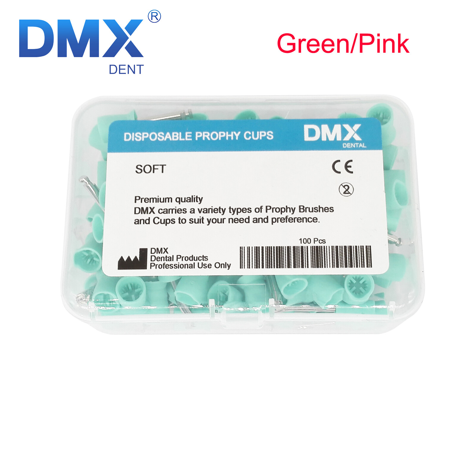 DMXDENT Prophy Cup Dental Rubber Polishing Cups Screw Type Short Shank 4 Webbed