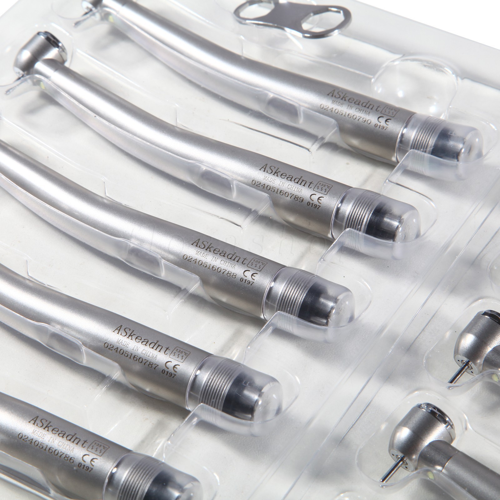 10 PCS Dental LED E-Generator Fiber Optic High Speed Handpiece 4 Hole NSK Style