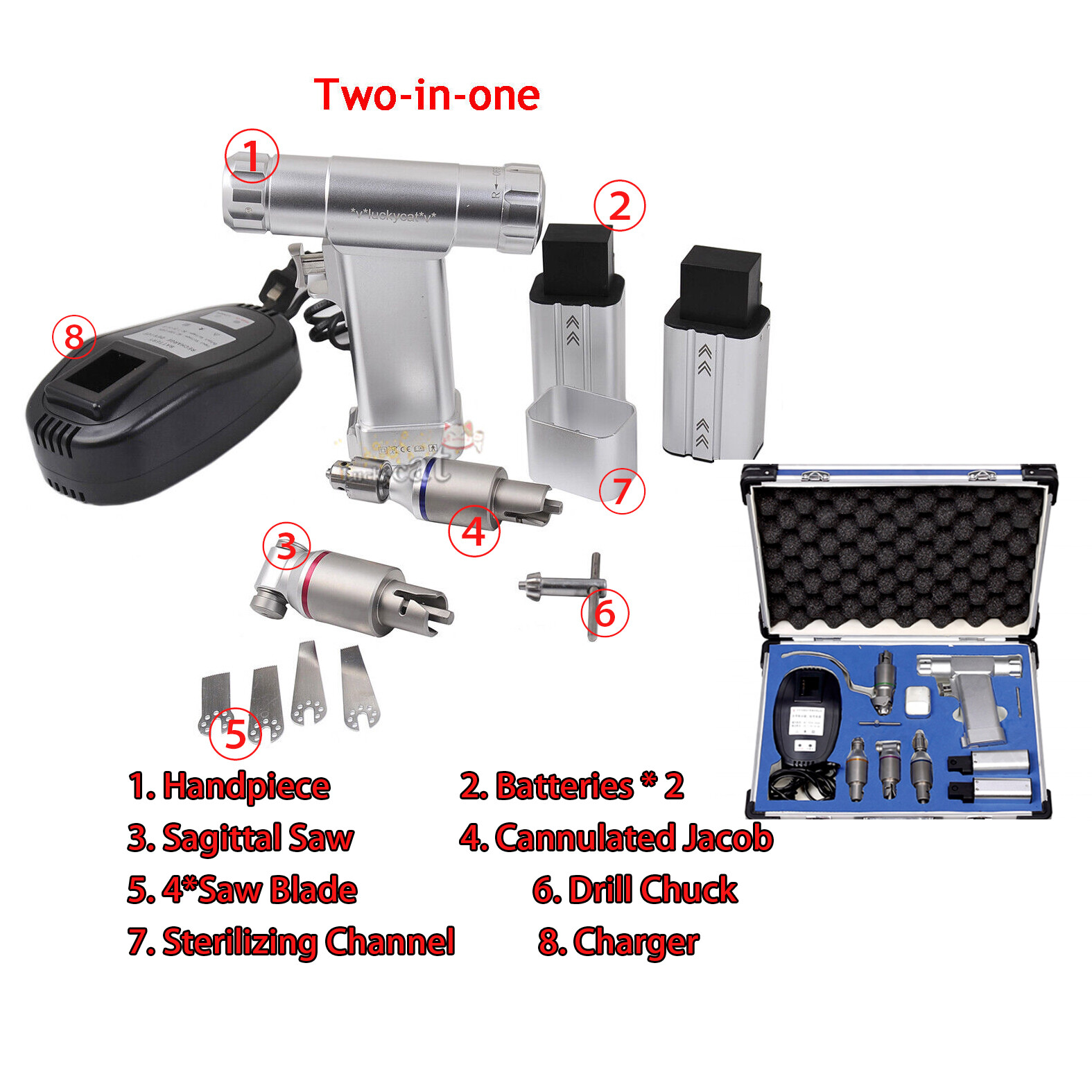 Multifunctional Orthopedic Drill AO 7.2V Power Drill Bit Saw Blades Veterinary