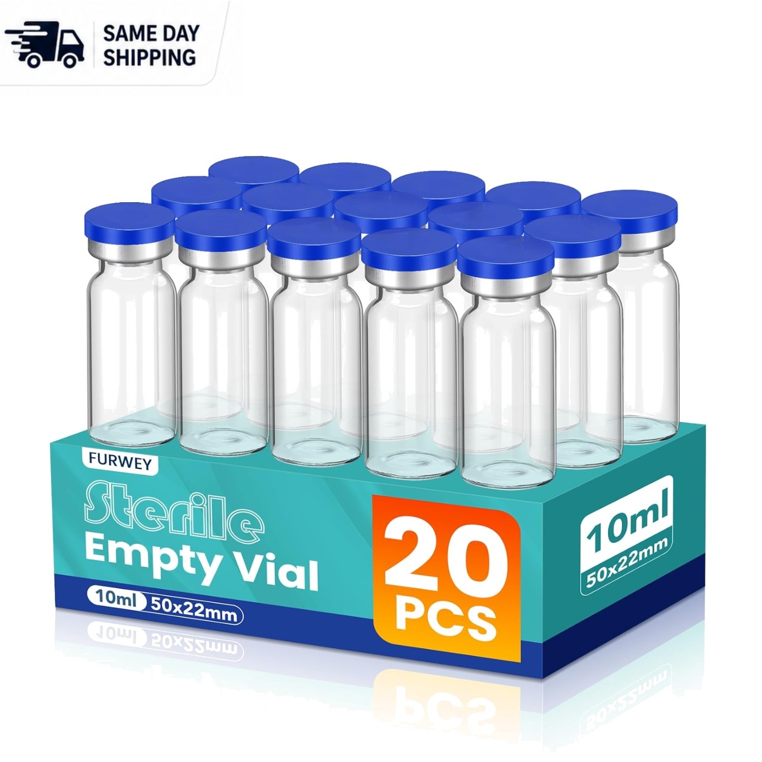 Versatile 10ml Sterile Vials with Self-Healing Injection Port – 20 Count