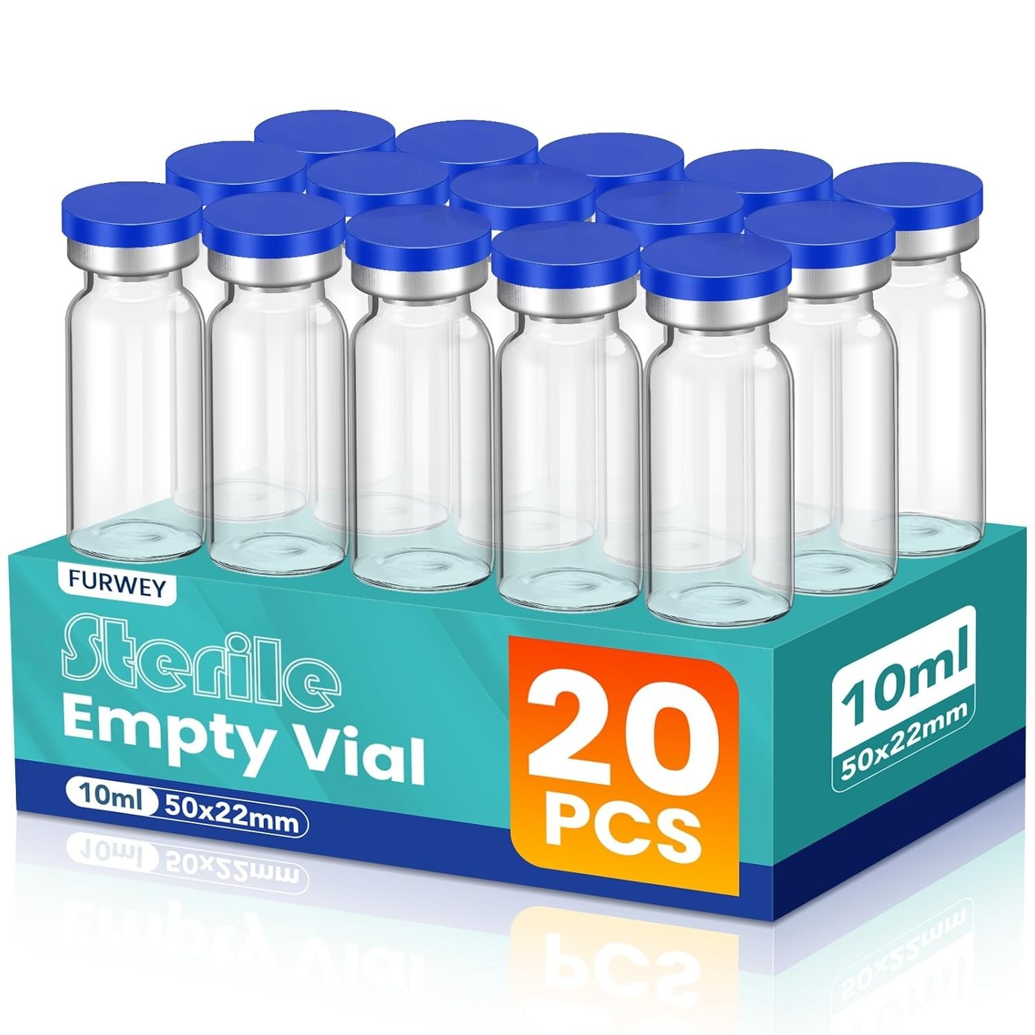 Versatile 10ml Sterile Vials with Self-Healing Injection Port – 20 Count