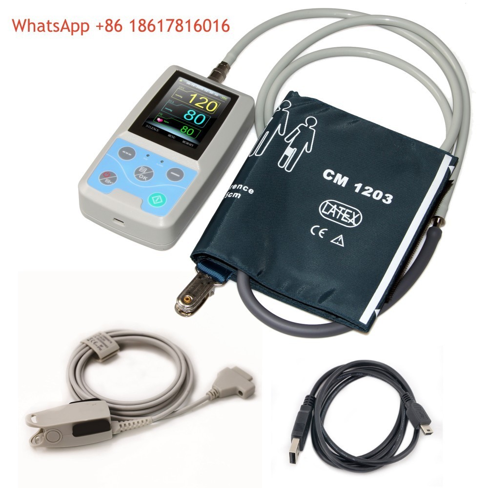 Handheld Patient Monitor 24h Ambulatory Blood Pressure Monitor NIBP SPO2 Recorde