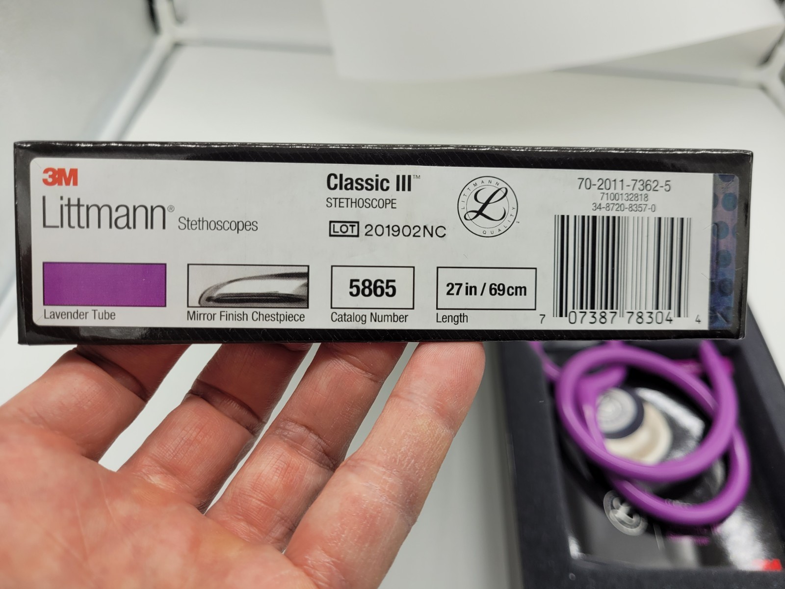RARE Littmann Classic III Stethoscope, Lavender Mirror Finish, 27 inch 5865 NEW