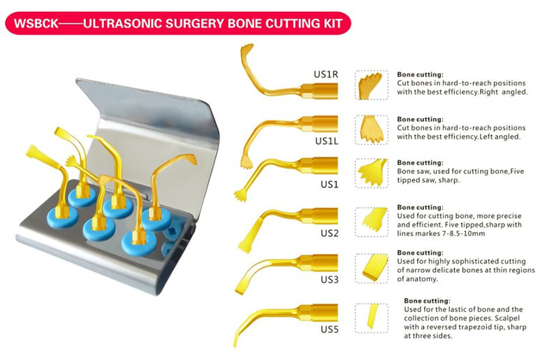 6pc/set Dental Piezosurgery Bone Cutting Tips for Woodpecker/Mectron Surgical