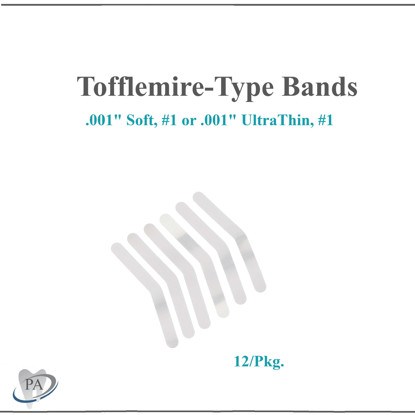 Dental Tofflemire Stainless Steel Matrix Bands #3 Narrow, .0015, 144/Pk or 12/Pk
