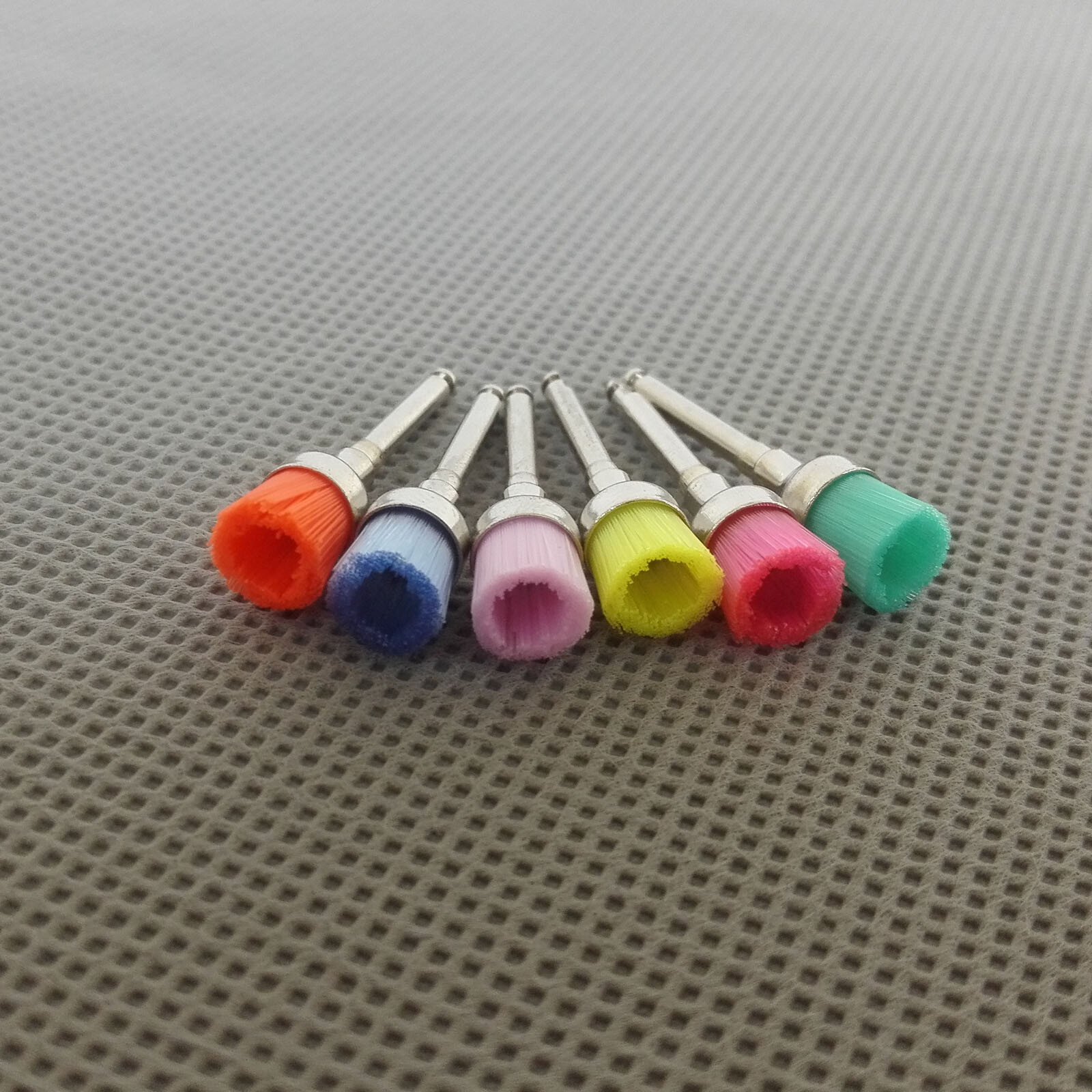 100 PCS Mixed Color Nylon Latch Flat Polishing Polisher Prophy Bowl Dental Brush