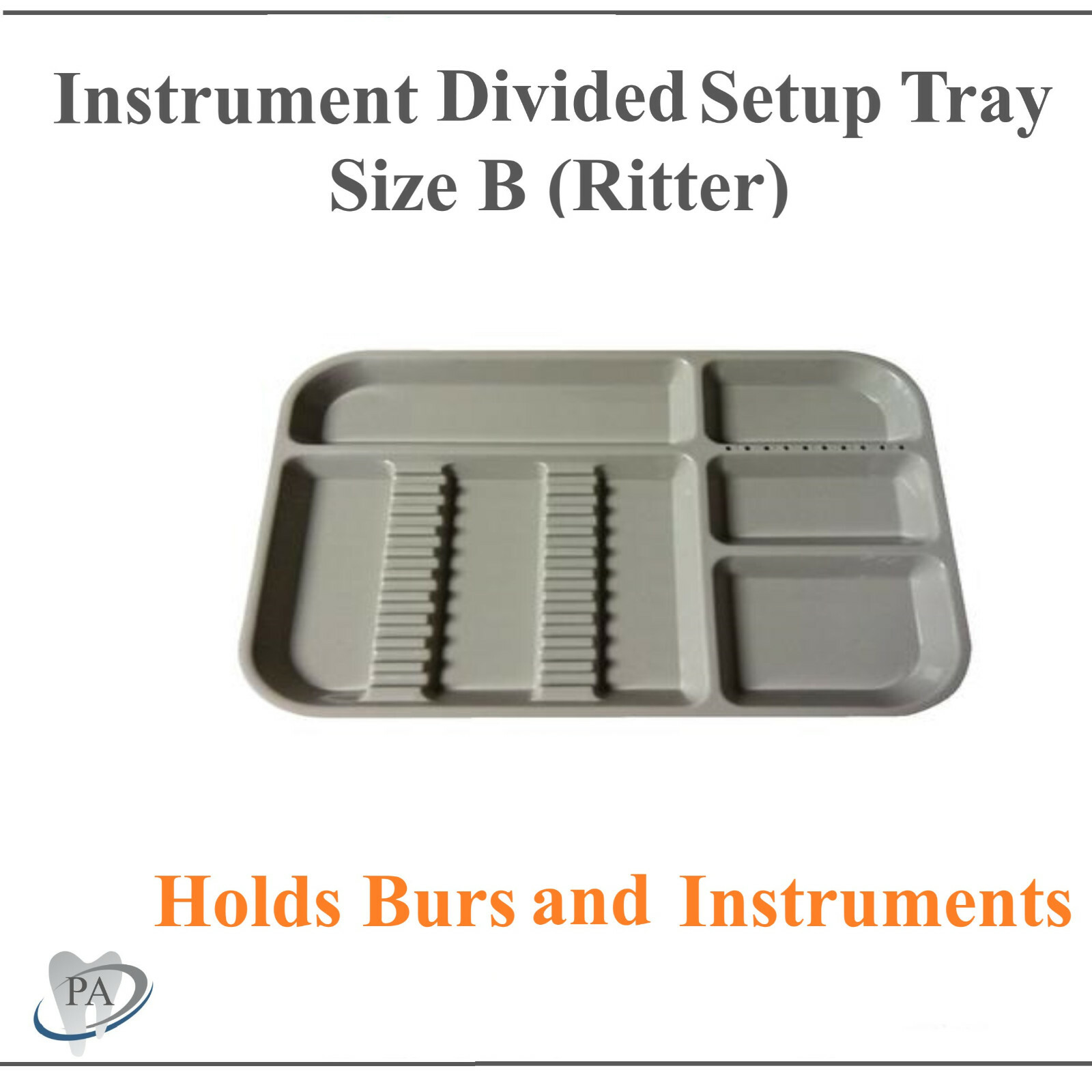 DENTAL INSTRUMENT SET UP TRAY INCLUDES BUR HOLDER SECTION (Choose Color) SIZE B