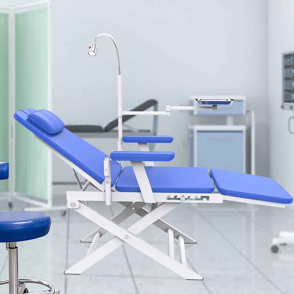 Dental Delivery Unit with Air Compressor Cart LED Curing Light/Mobile Unit Chair