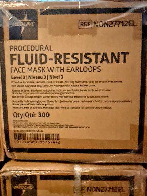 Procedural ASTM Level 3 Procedural Fluid-Resistant Face Mask w/Earlo 1800 total