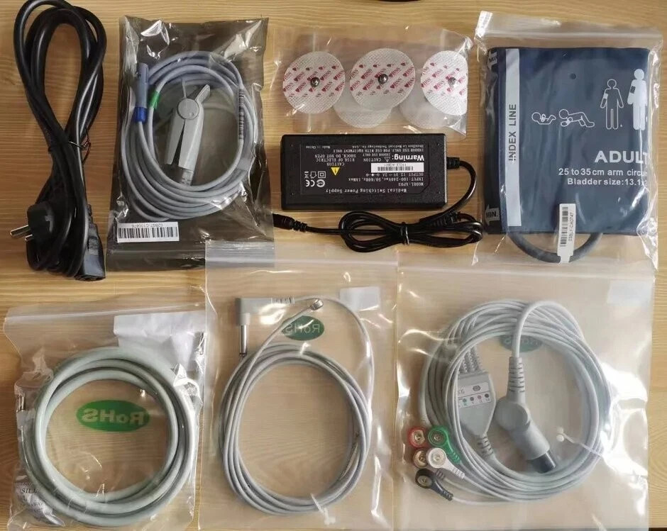 10″ Vital Signs Monitor ECG NIBP TEMP SPO2 PR RESP, US Warehouse Shipment