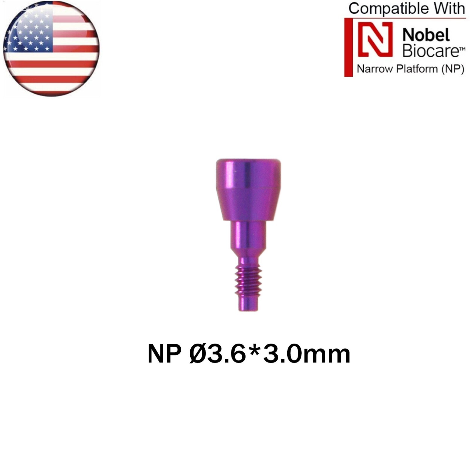 US NOB Dental Healing Abutment Cap NP Fits Nobel Biocare Internal Conical