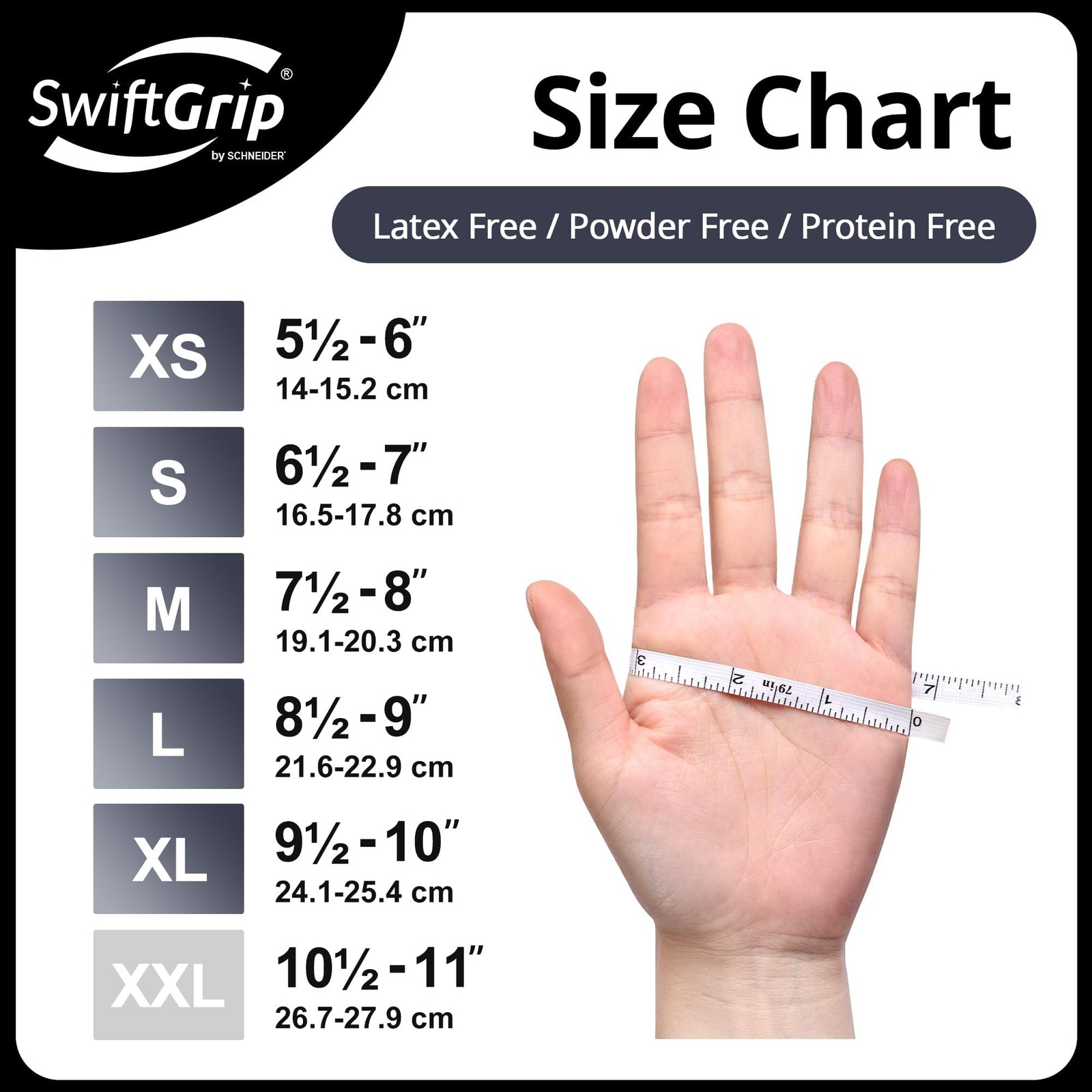SwiftGrip Black Nitrile Disposable Gloves, Powder~Free, 100 ct, Small