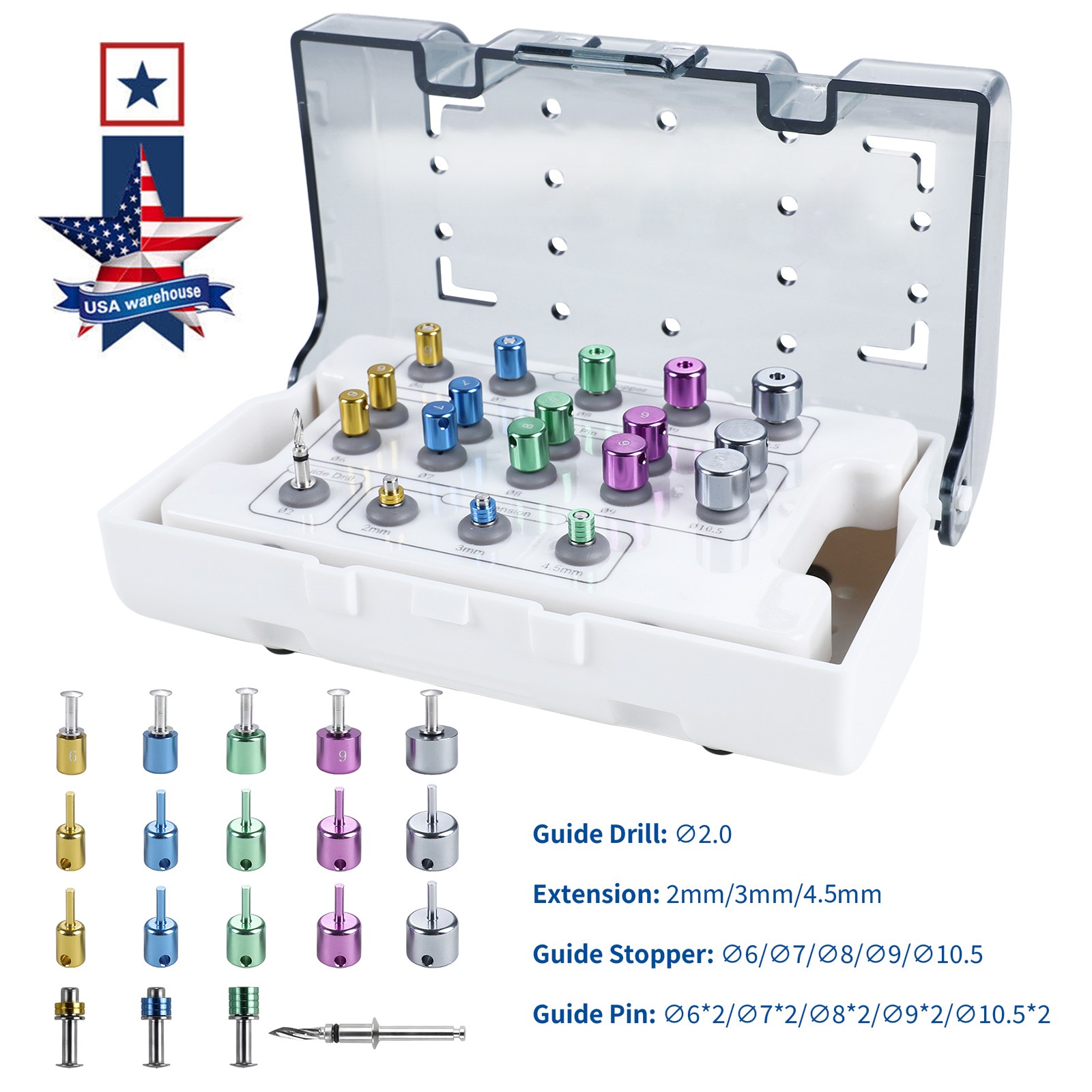 Dental Implant Drill Guide Positioning Space Drill Pilot Pins Spacing An Implant