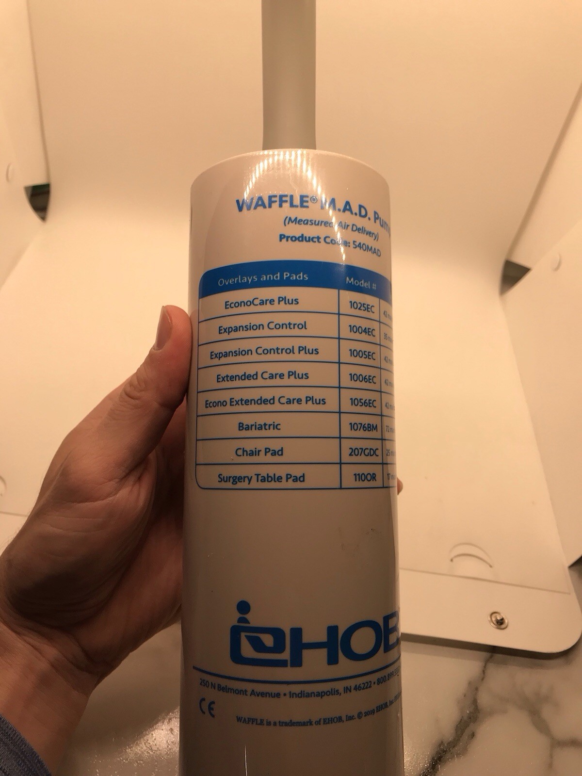 EHOB WAFFLE M.A.D. Pump 540MAD Manual Air Pump for Medical Overlays Cushions