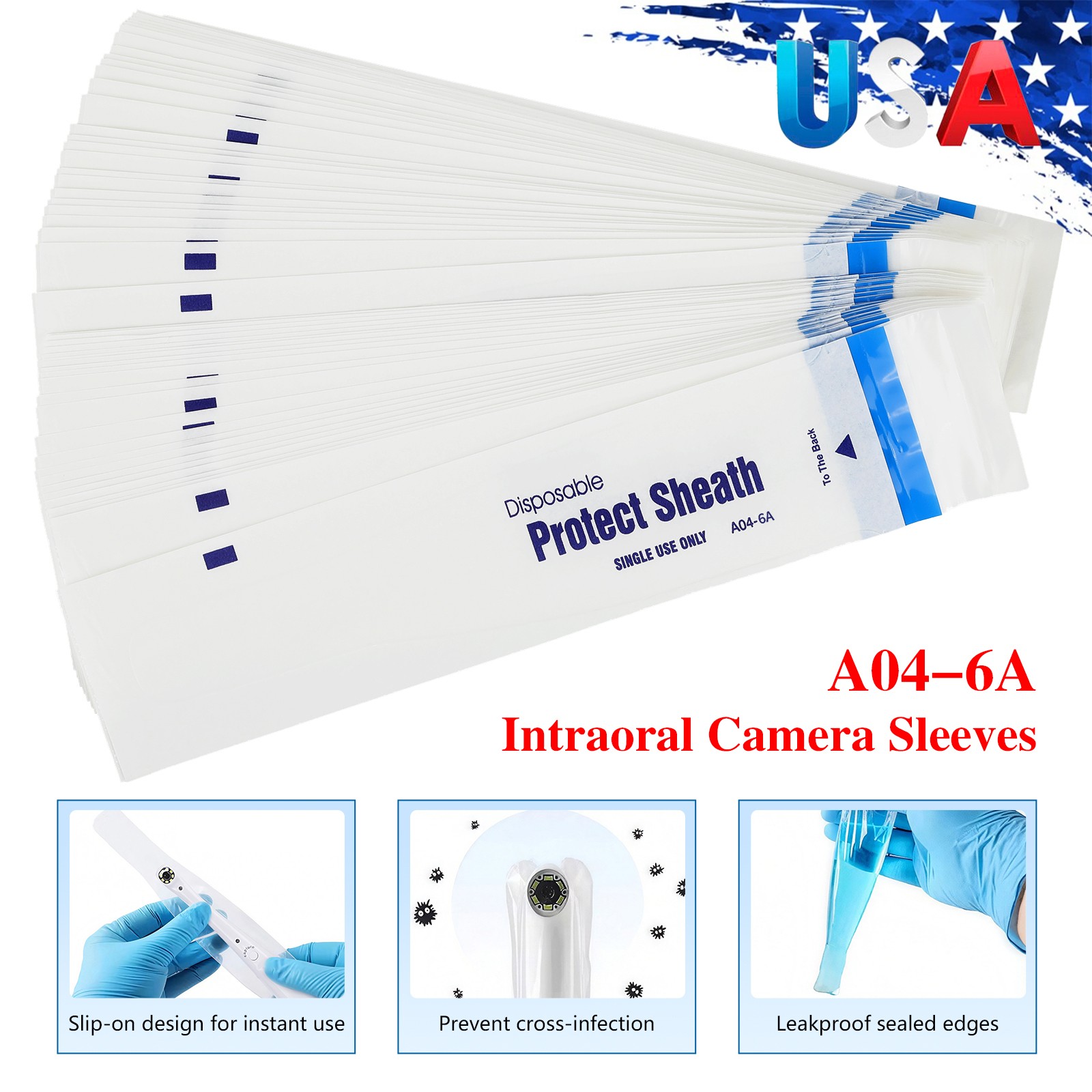50-2500 Intraoral Camera Protective Sleeve Sheath Cover Disposable A04-6A Dental