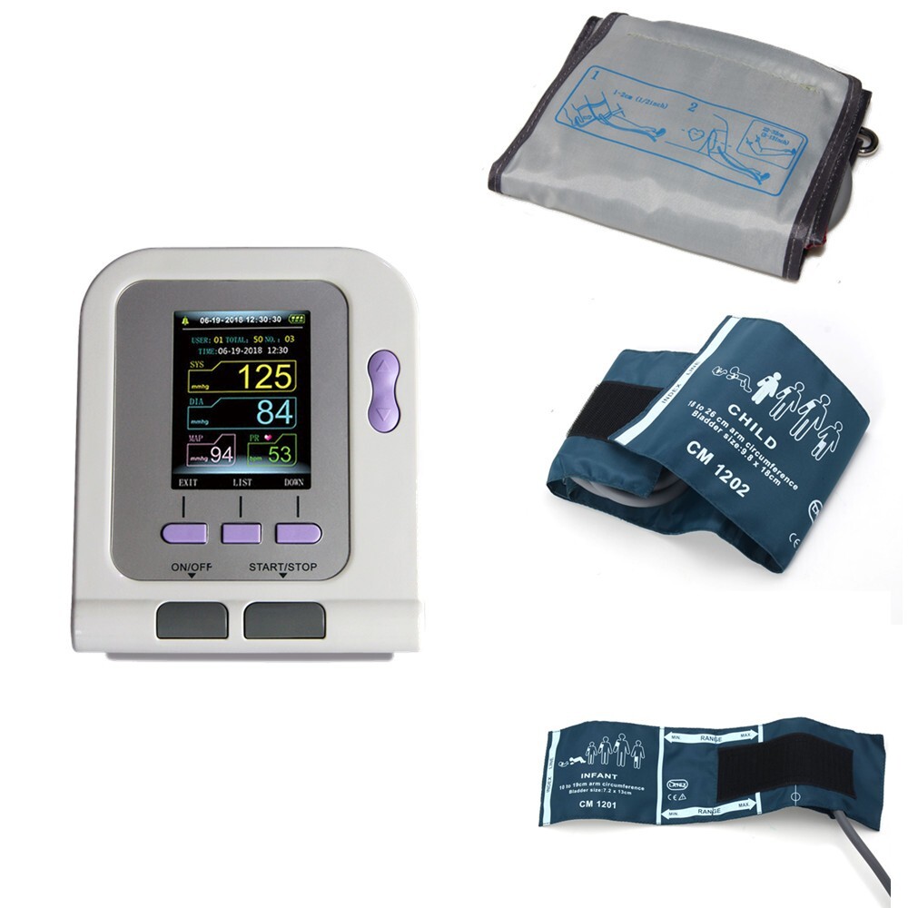 CONTEC08A Digital Arm NIBP Blood Pressure Monitor Adult/Pediatric/Infant 3 Cuffs