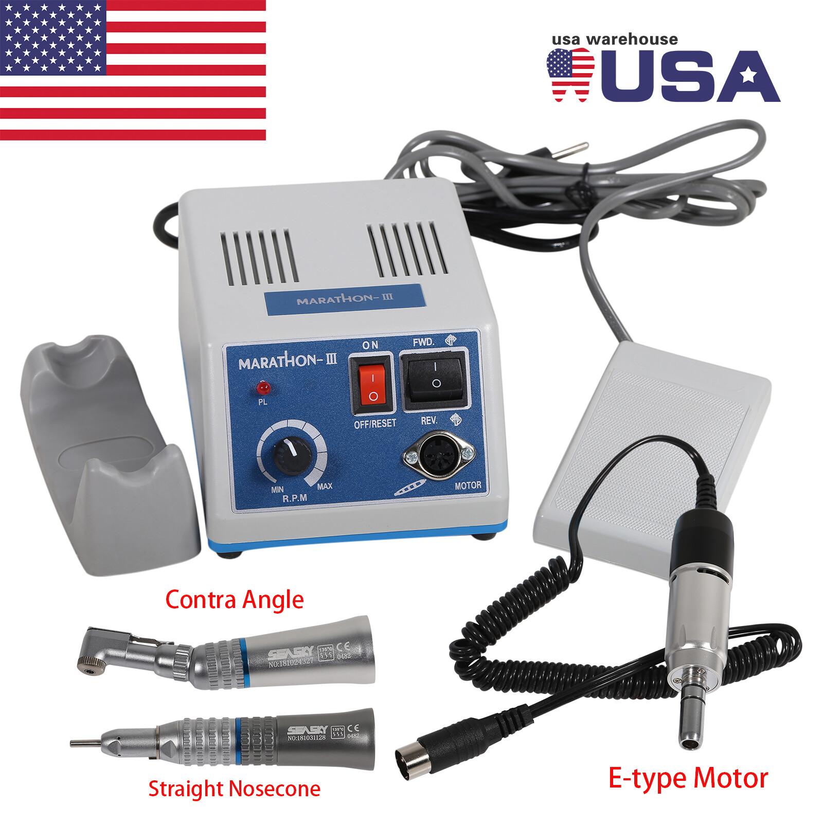 Dental Lab Marathon-III Micromotor N3 /Contra Angle Straight Handpiece E type st