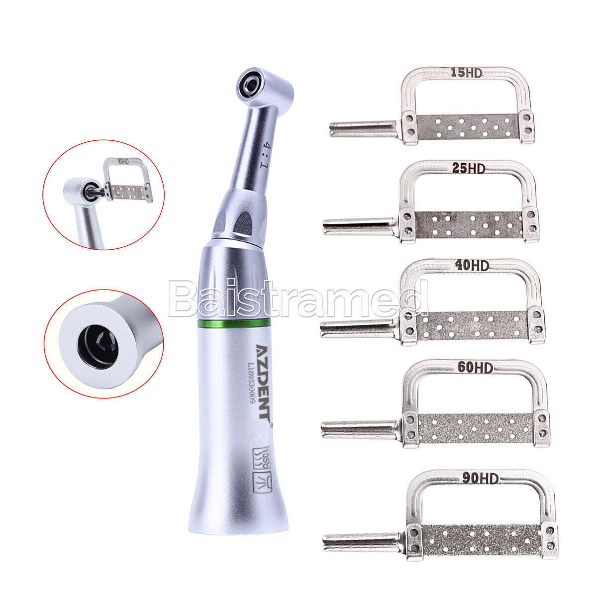 Orthodontic Dental 4:1 Contra Angle Reciprocating Stripping IPR KIT Handpiece