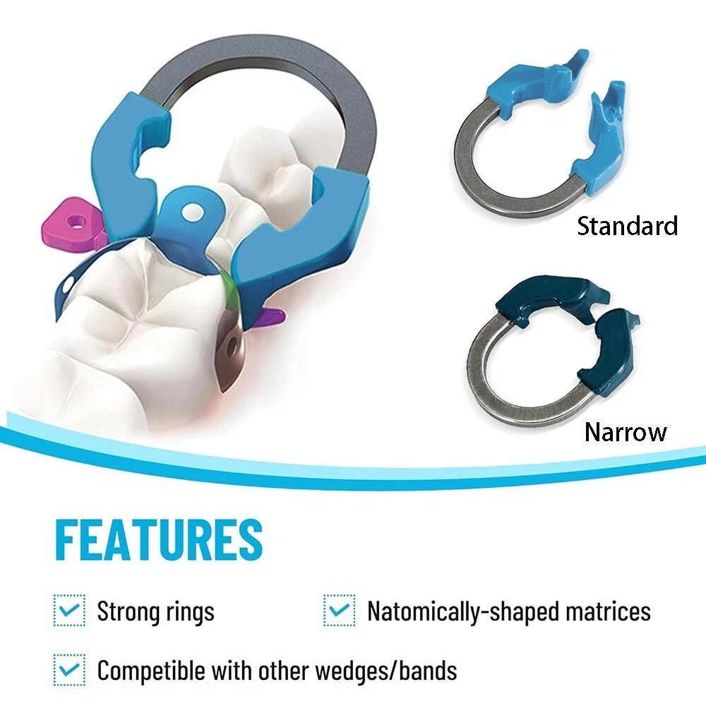 Dental Matrix Bands Sectional Ring Clamp Fit Garrison Palodent V3 System Set C2