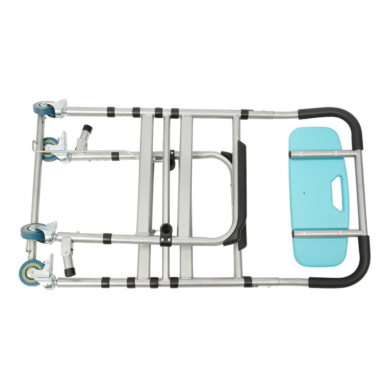 Foldable Shower Chair W/ Wheels Load 330.69lbs Bedside Commode Chair For Elder