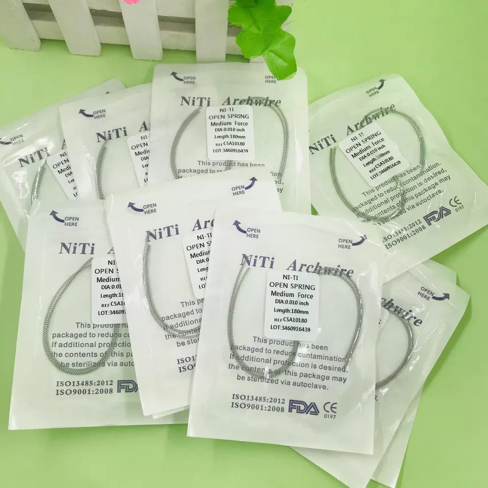 2 Pcs Dental Orthodontic Open Coil Spring 0.010*180mm NiTi Elastic Medium Force