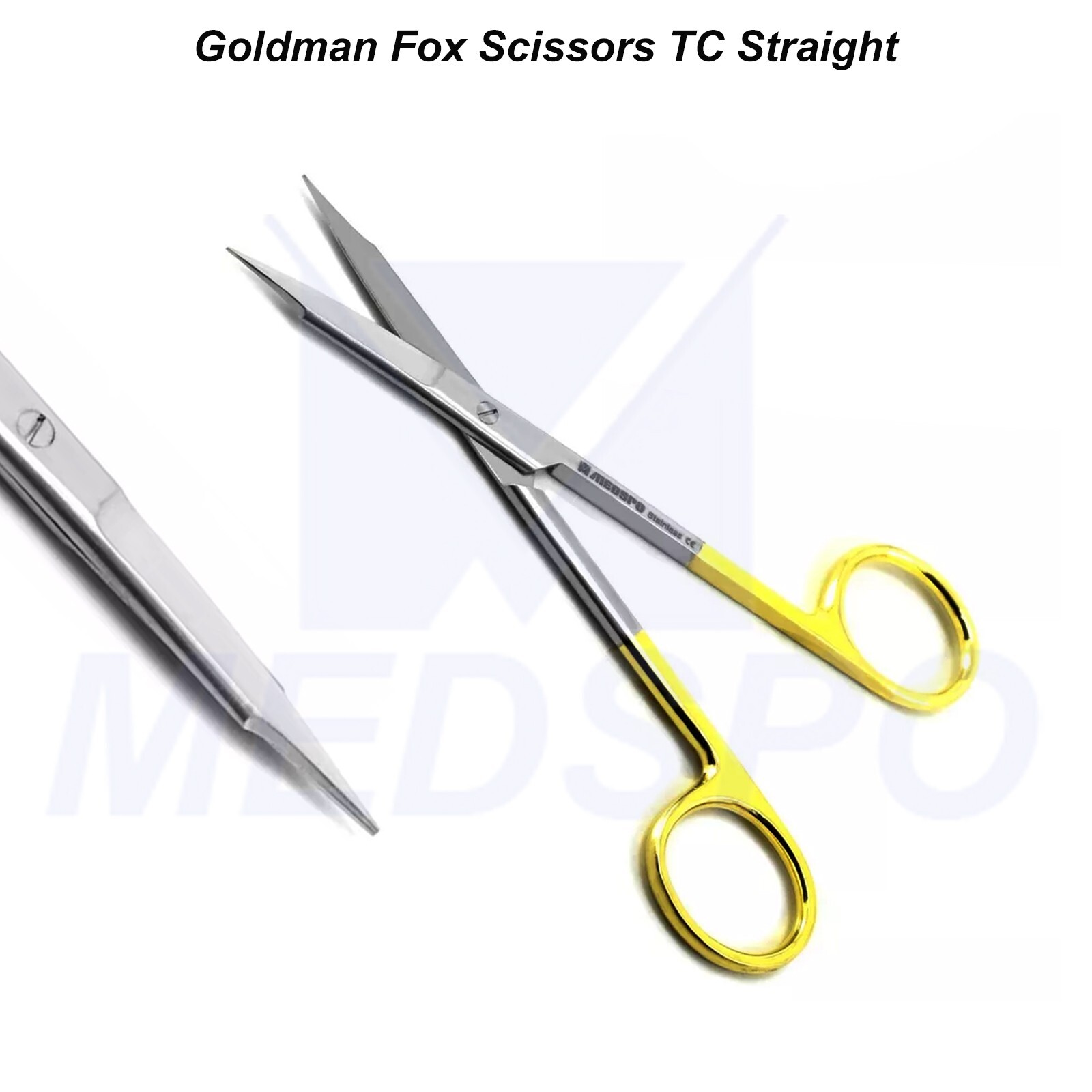 Dental Goldman Fox Scissors TC Straight Tungsten Carbide Micro Surgery Shears