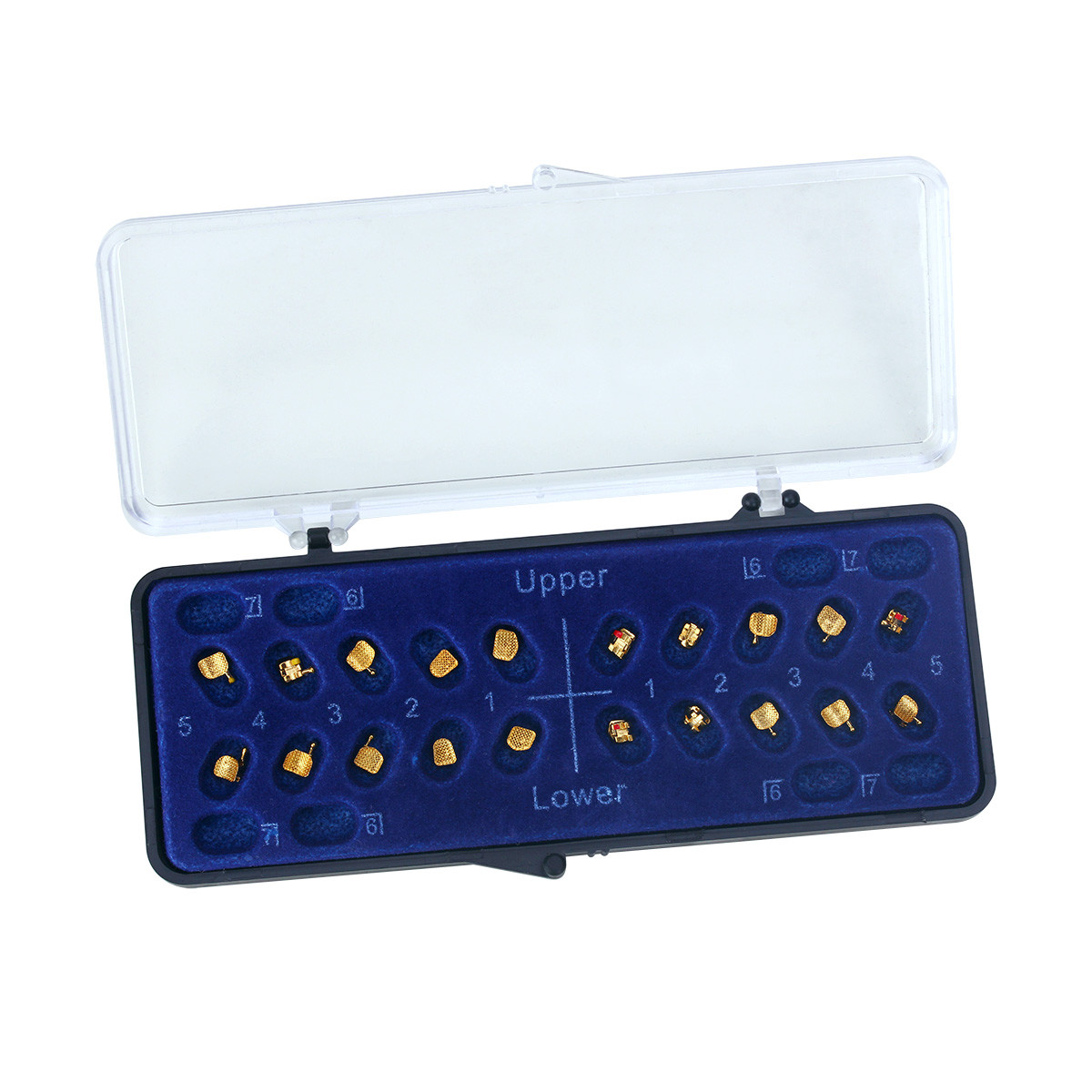 Dental Gold Coated 24K Orthodontic Metal Brackets Mini Roth 022 3-4-5 20Pcs/Set