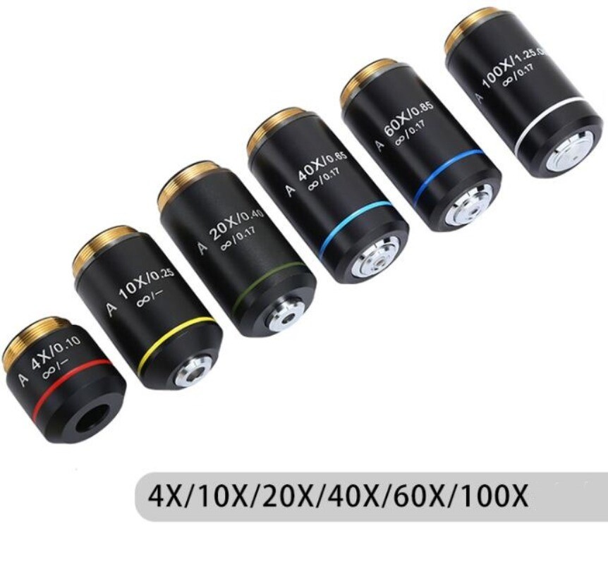 Infinity Objective Lens RMS Thread f Olympus Microscope 4X 10X 20X 40X 60X 100X