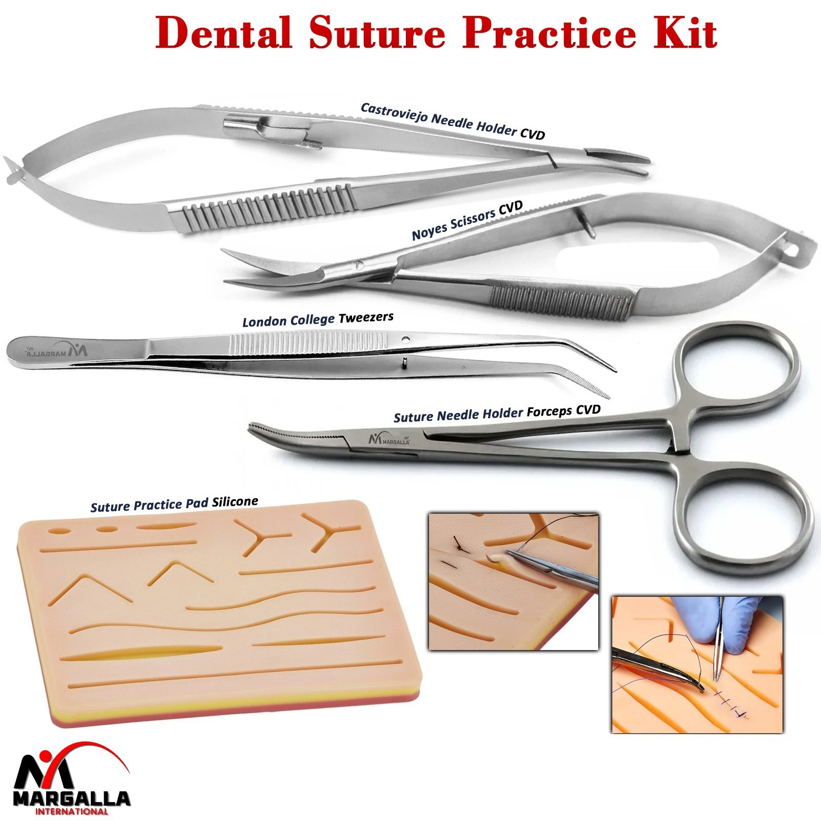 Complete Practice Student Suture Kit for Medical Students Training Kits 5 Pcs