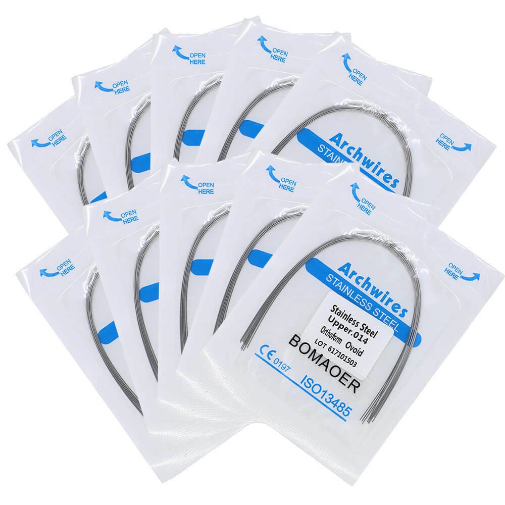 30×Dental Orthodontic Stainless Steel Round Arch Wires Ovoid Form 014 Upper
