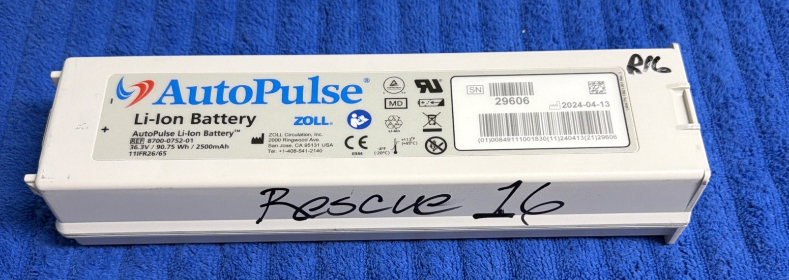 Zoll AutoPulse Li-Ion Battery 8700-0752-01 Manufactured 2024