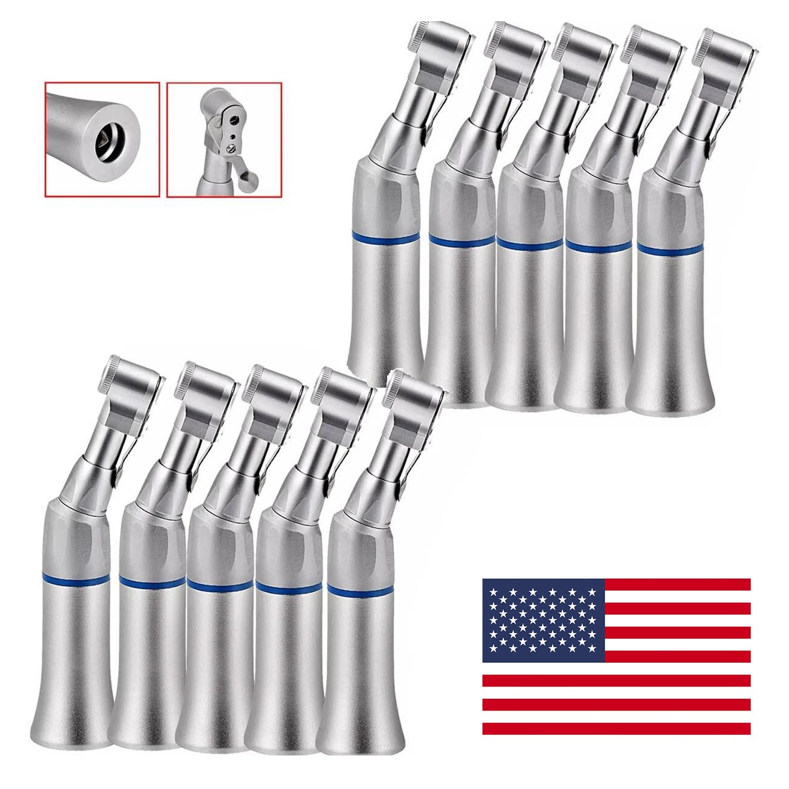 Dental Low Speed Handpiece Straight Contra Angle Air Motor 4 /2H