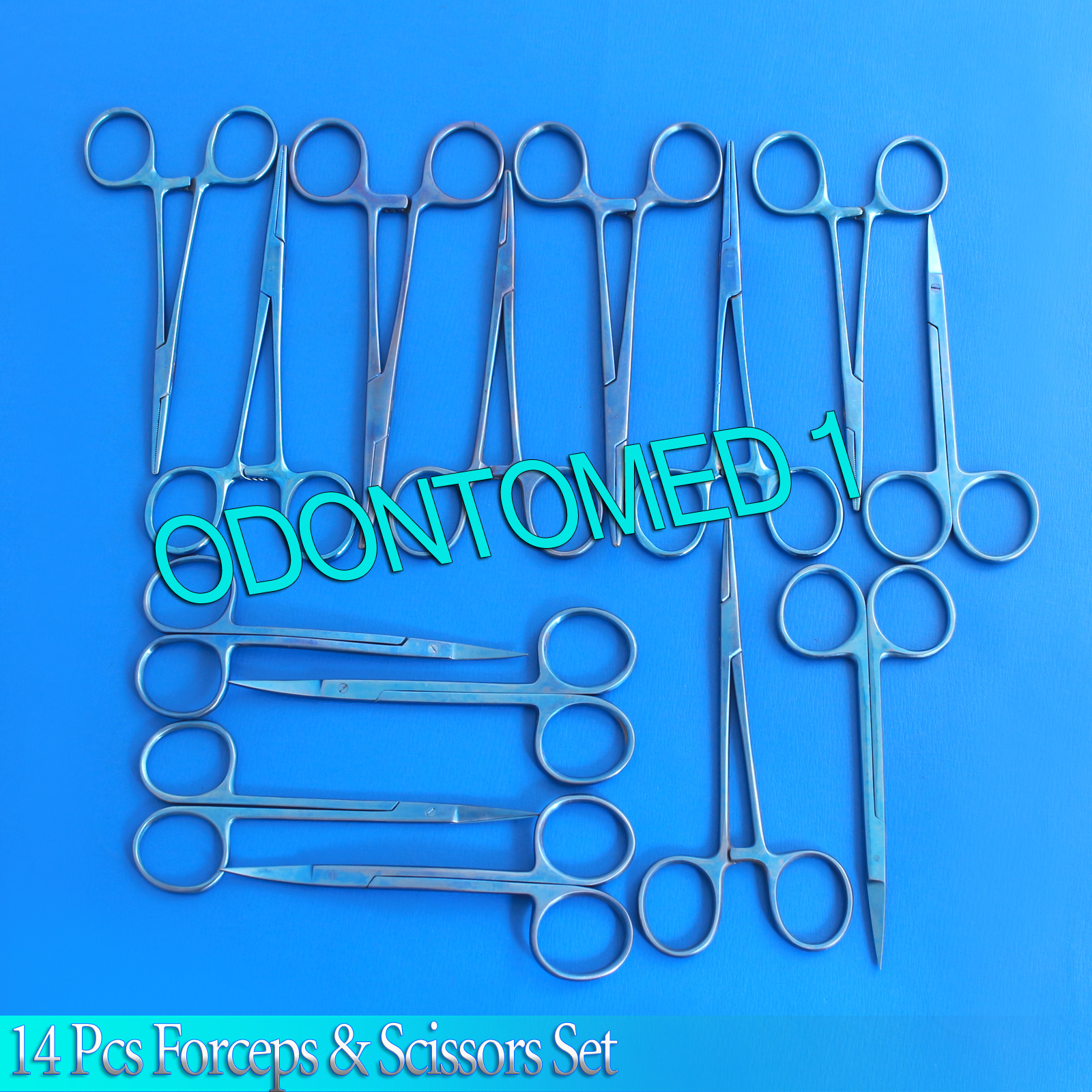 Set Of 14 Pcs Forceps & Scissors Titanium Surgical Instrument T.T-118
